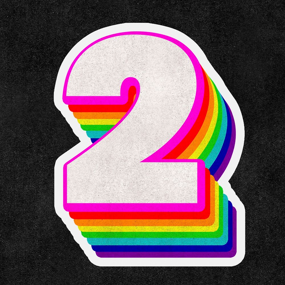 2 Font Psd 3d Rainbow | Free PSD - Rawpixel