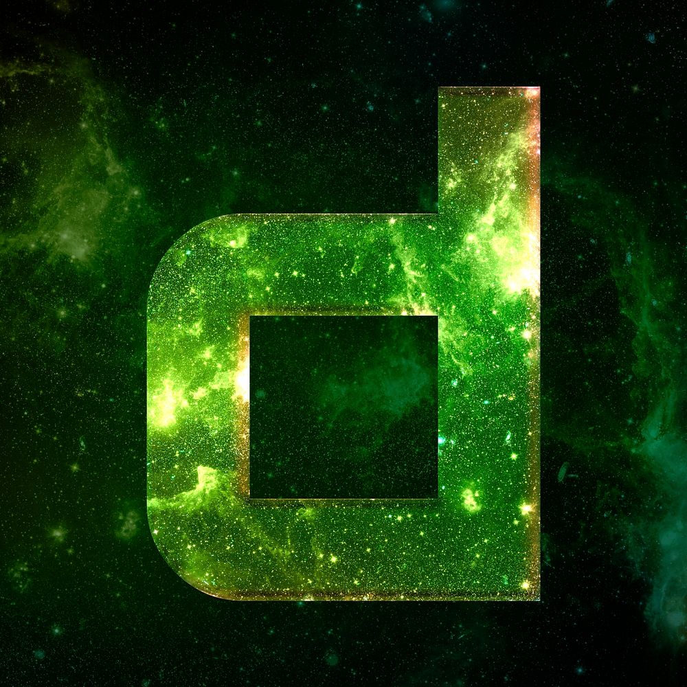 Psd letter d galaxy effect | Free PSD - rawpixel