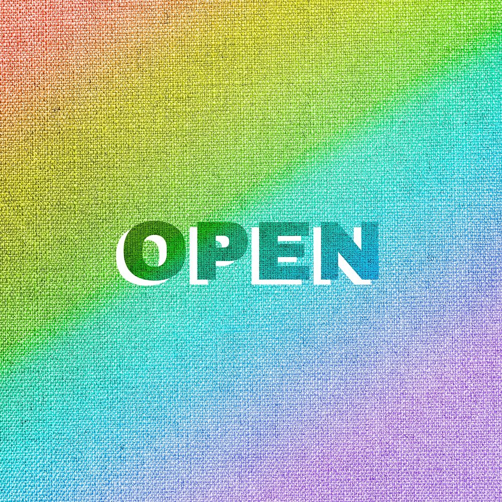 Rainbow open text rainbow font Free Photo rawpixel