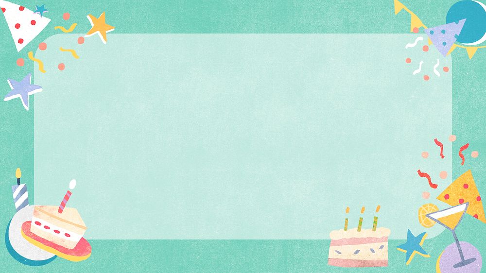 Green birthday rectangle frame psd | Premium PSD - rawpixel