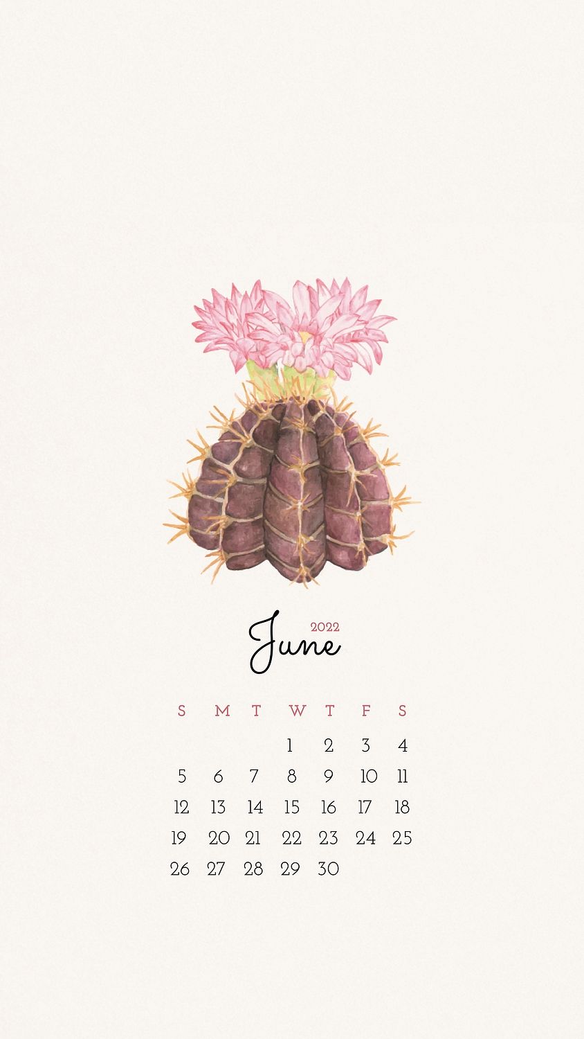 Cactus June 2022 monthly calendar, | Premium Photo - rawpixel