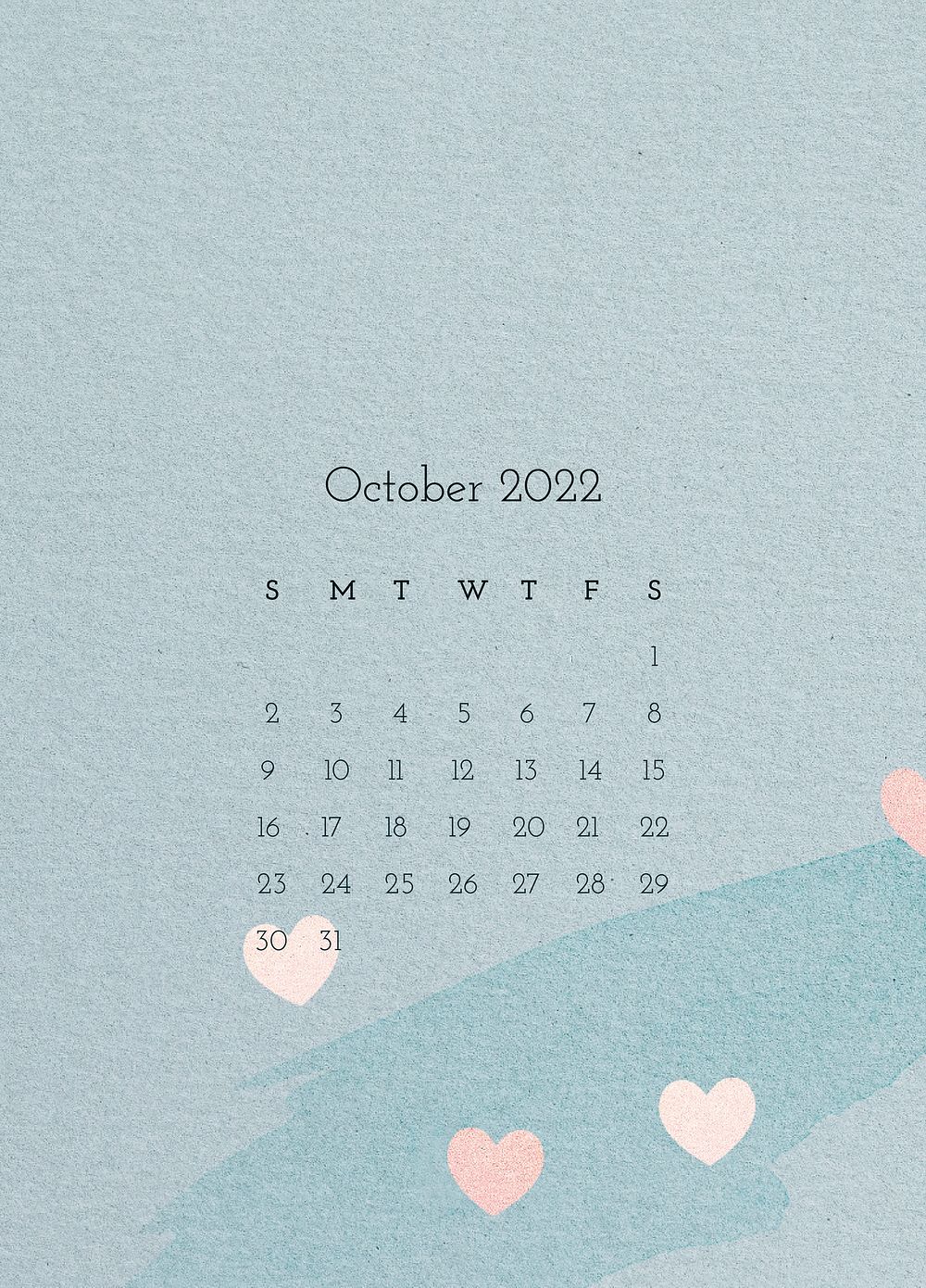 Cute 2022 October calendar template, | Free PSD Template - rawpixel