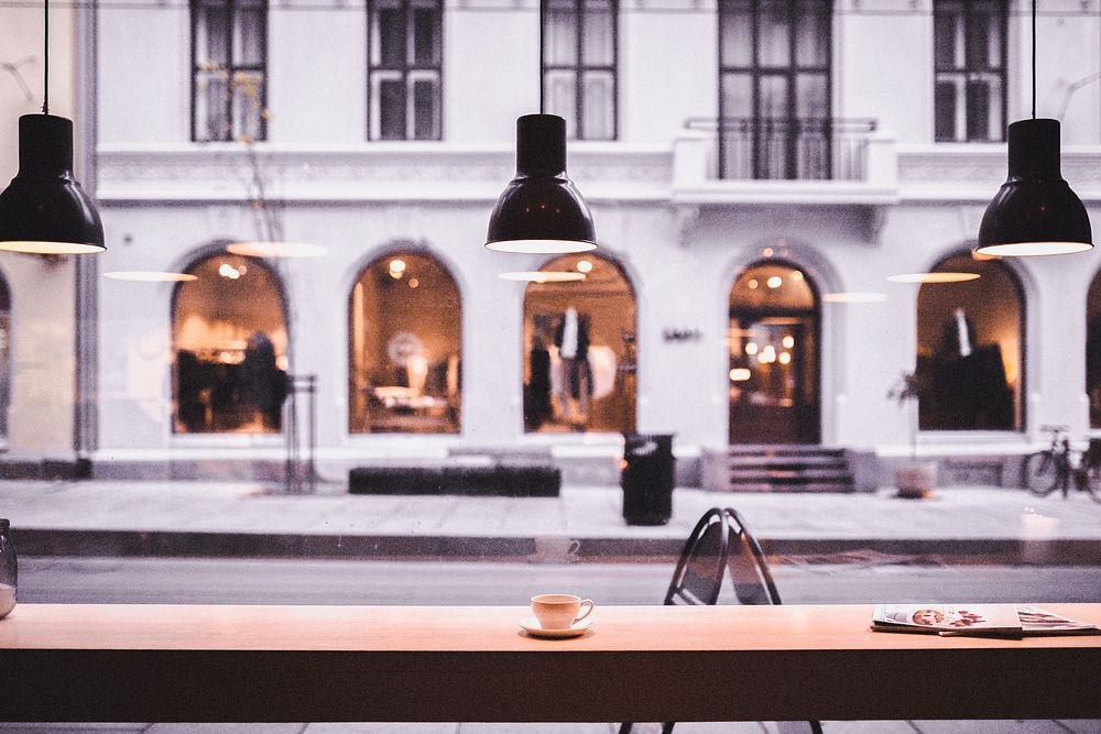 Coffee shop desktop wallpaper background, Free Photo rawpixel