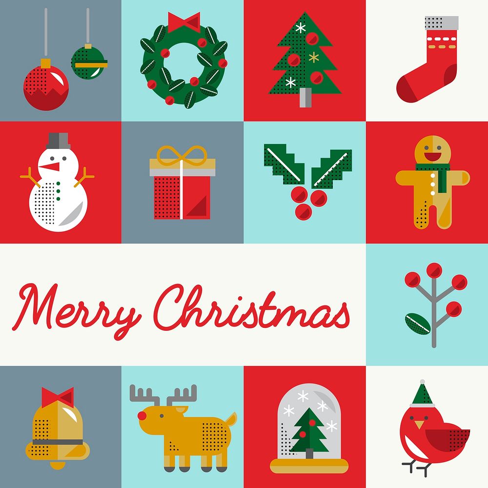 Christmas Icons Vector Set | Free Vector - Rawpixel