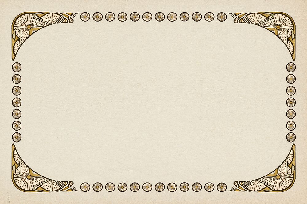 Art nouveau gold frame psd, Premium PSD rawpixel