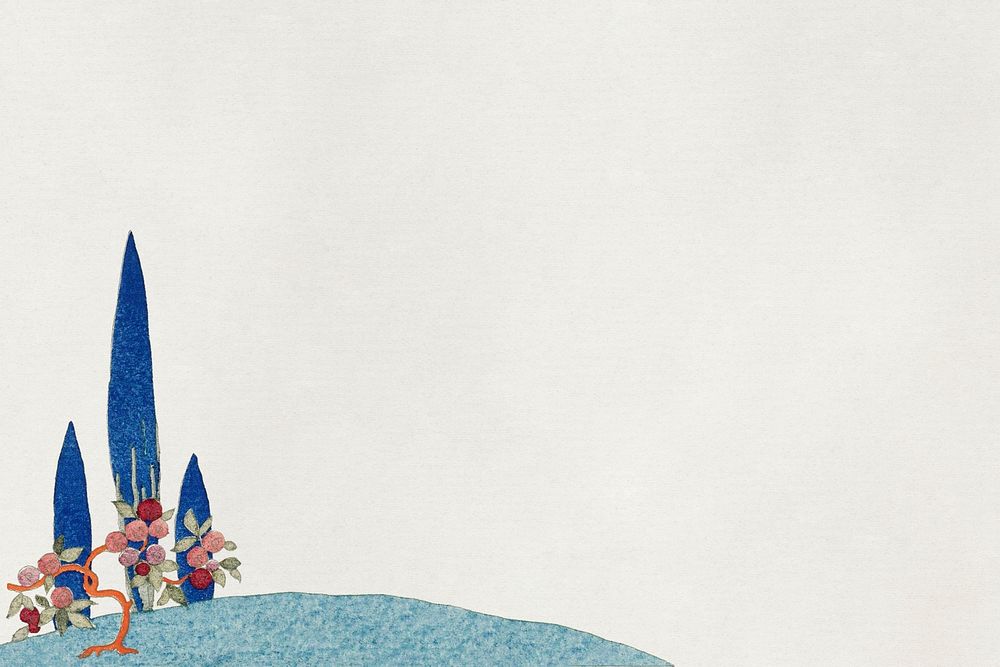 Trees on hill background psd, | Premium PSD Illustration - rawpixel