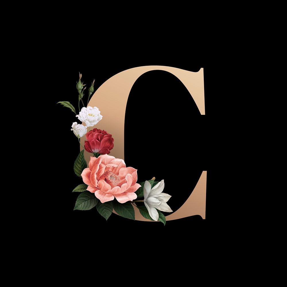 Classic and elegant floral alphabet | Premium PSD - rawpixel