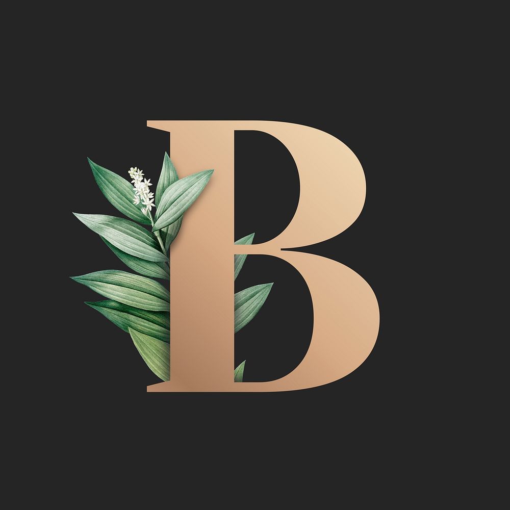 Botanical capital letter B illustration | Premium PSD - rawpixel