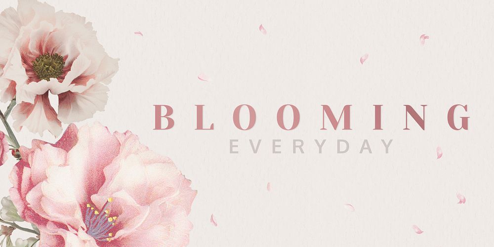 Pink blooming everyday card vector | Premium PSD - rawpixel