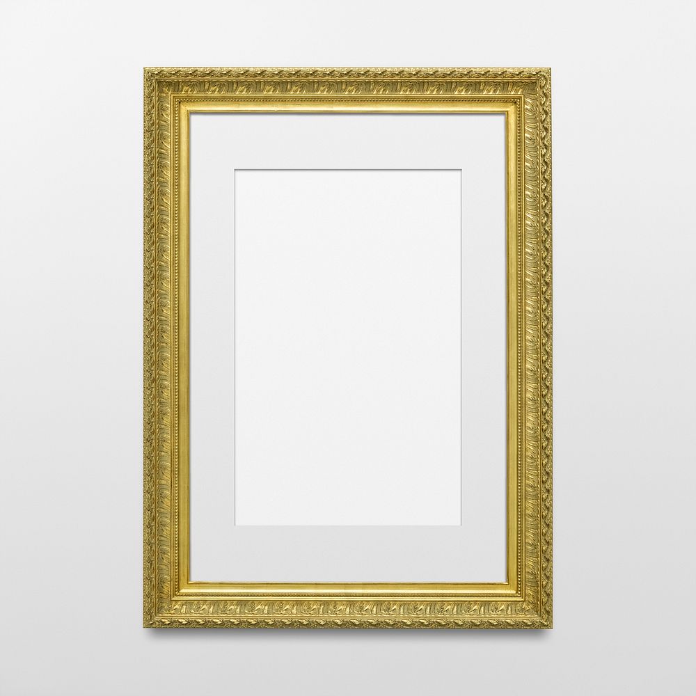 Vintage rectangle gold picture frame | Premium PSD Mockup - rawpixel