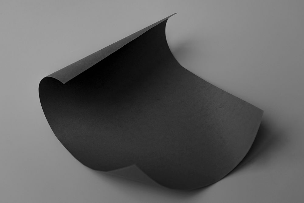 Curled black chart paper mockup Free PSD rawpixel