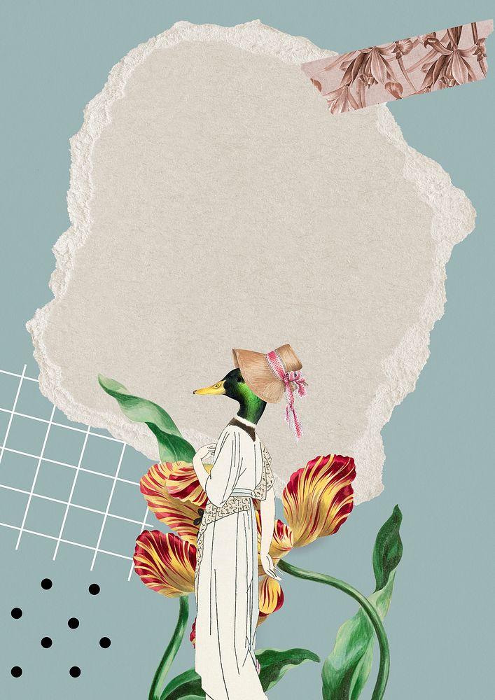 Vintage collage frame wallpaper background Premium PSD rawpixel