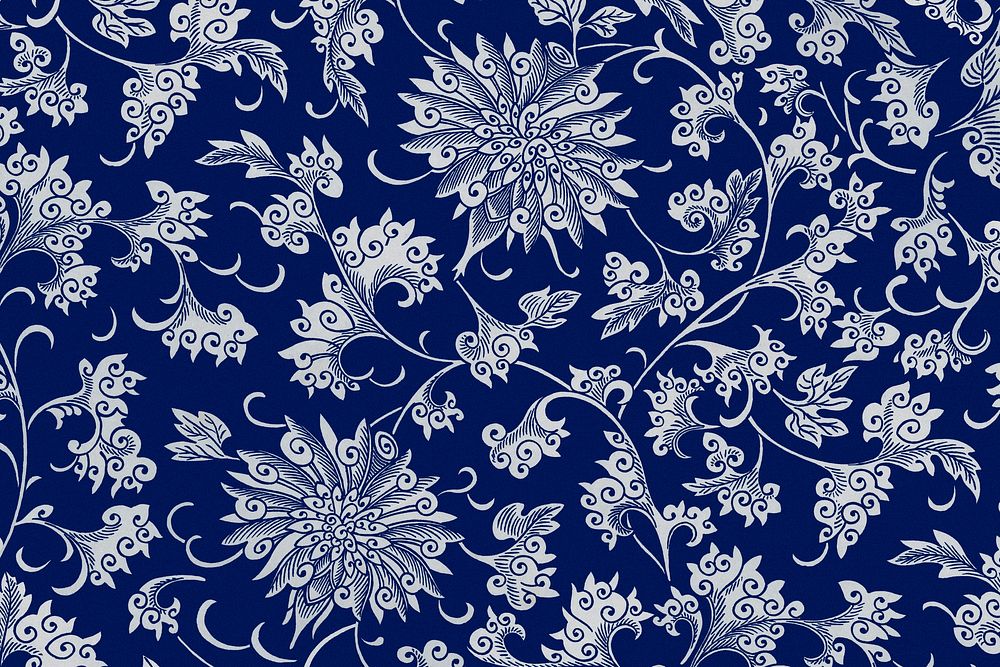 Oriental blue flower background, vintage | Premium Photo Illustration ...