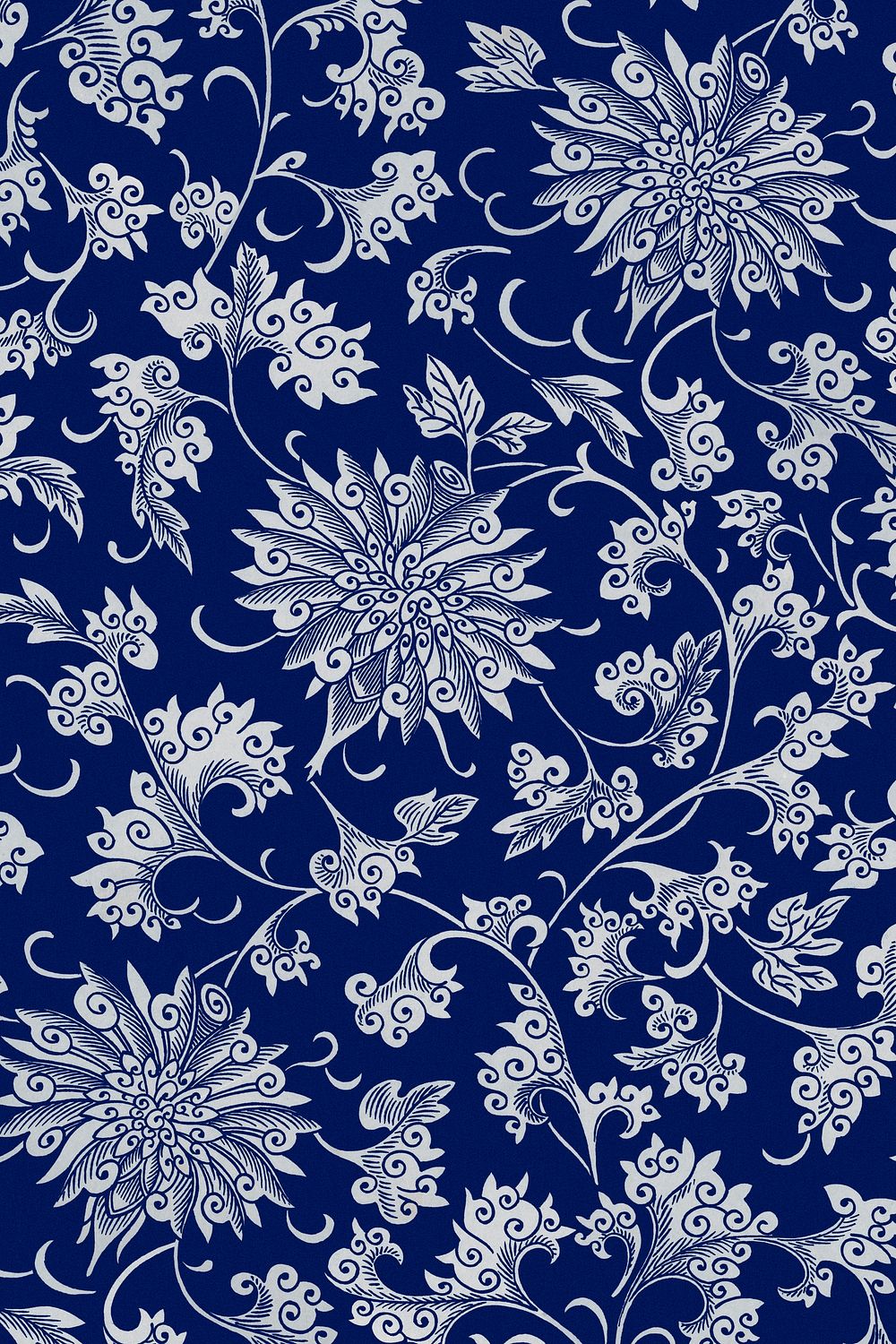 Chinoiserie blue flower background, ethnic | Premium Photo Illustration ...