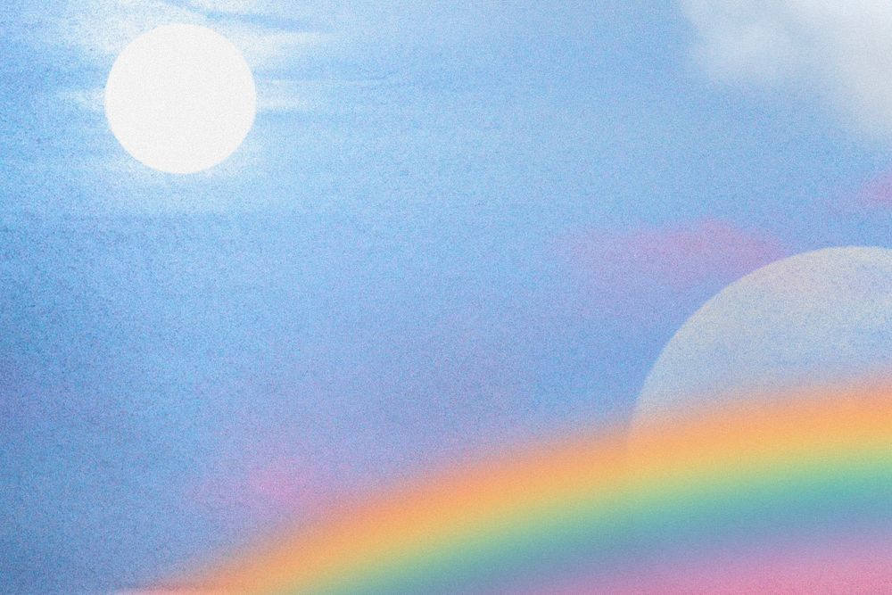 Rainbow background, blue sky design | Premium Photo - rawpixel