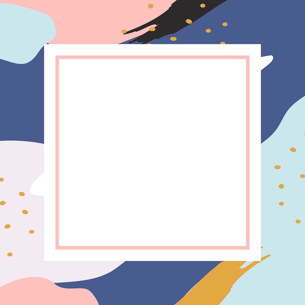 Blank square pastel Memphis frame | Premium Vector - rawpixel