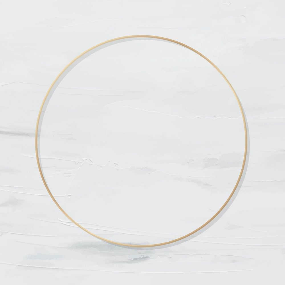 Round gold frame on white Premium Vector rawpixel