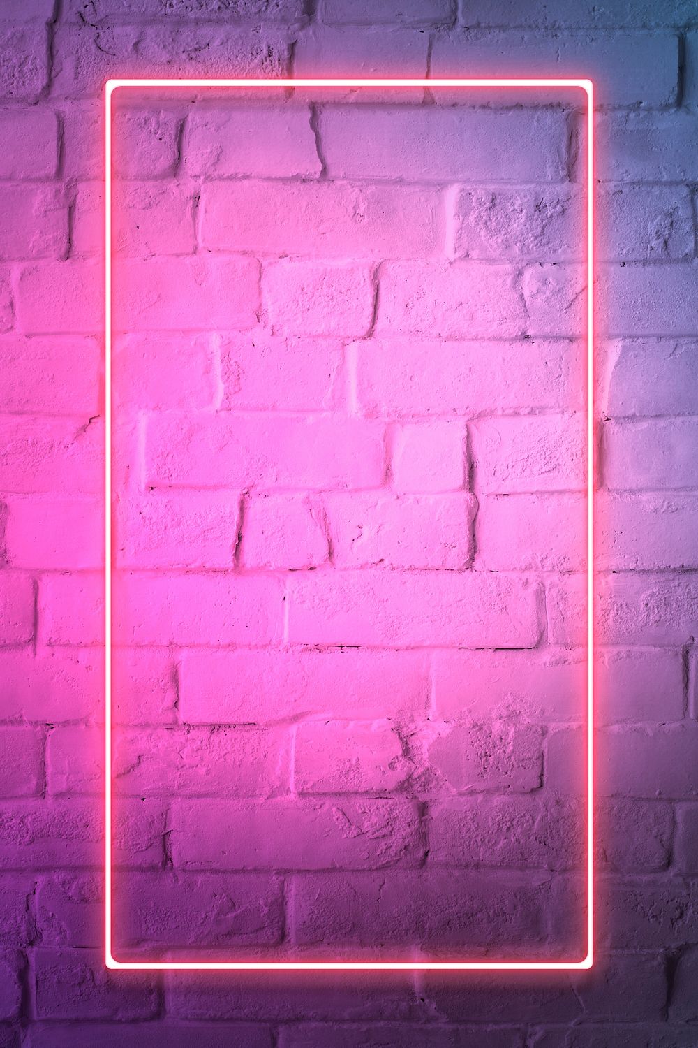 Pink neon lights frame on a white | Premium PSD - rawpixel