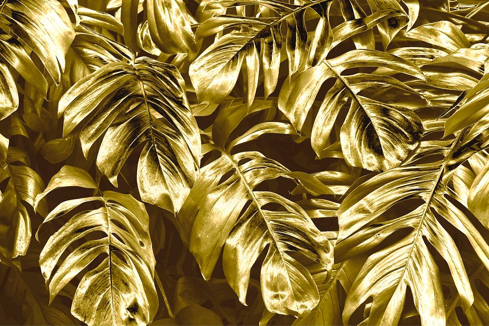 Gold leaf textured background vector | Free Vector - rawpixel