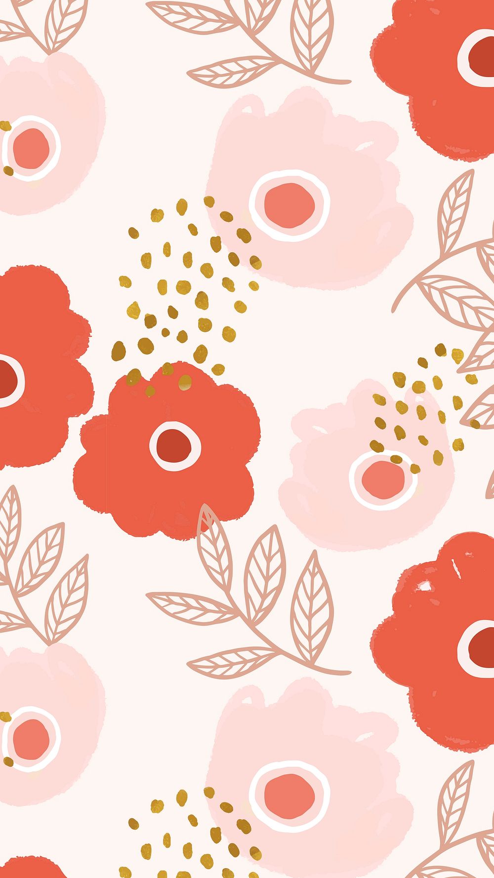 Floral pattern background vector hand | Free Vector - rawpixel