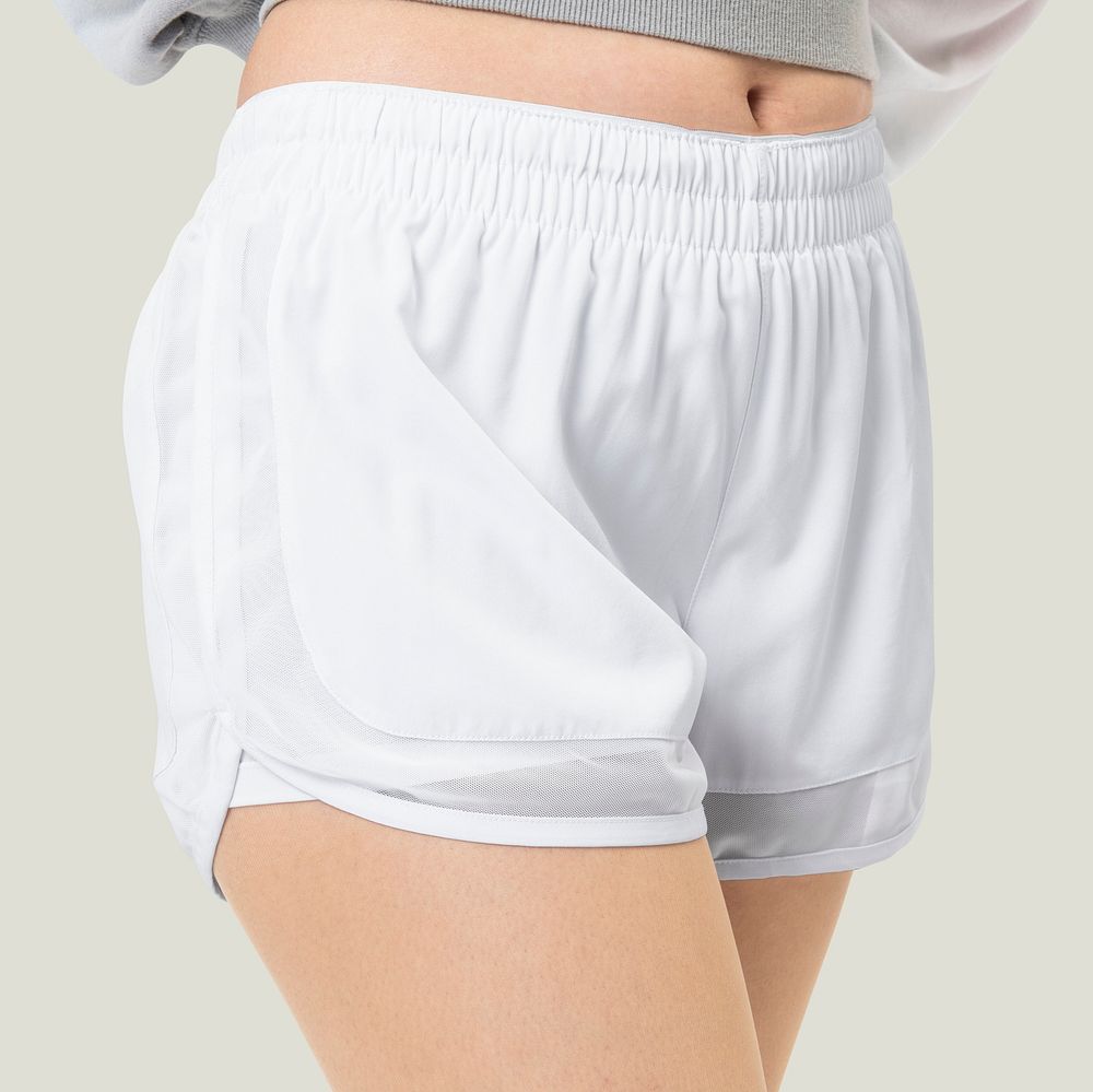 Women’s white shorts psd mockup | Premium PSD Mockup - rawpixel