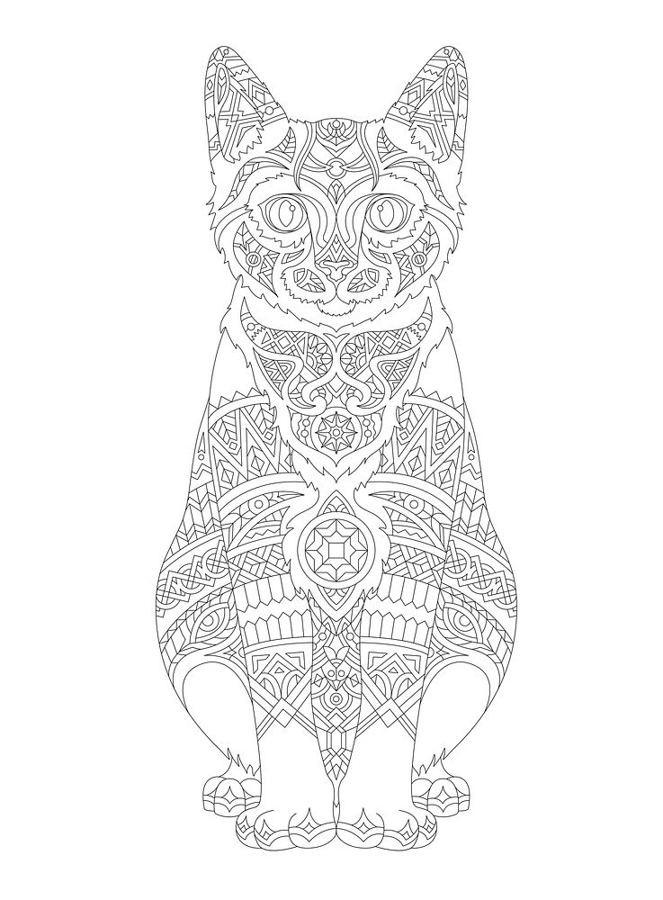 Illustration of animal adult coloring | Premium Vector Illustration ...