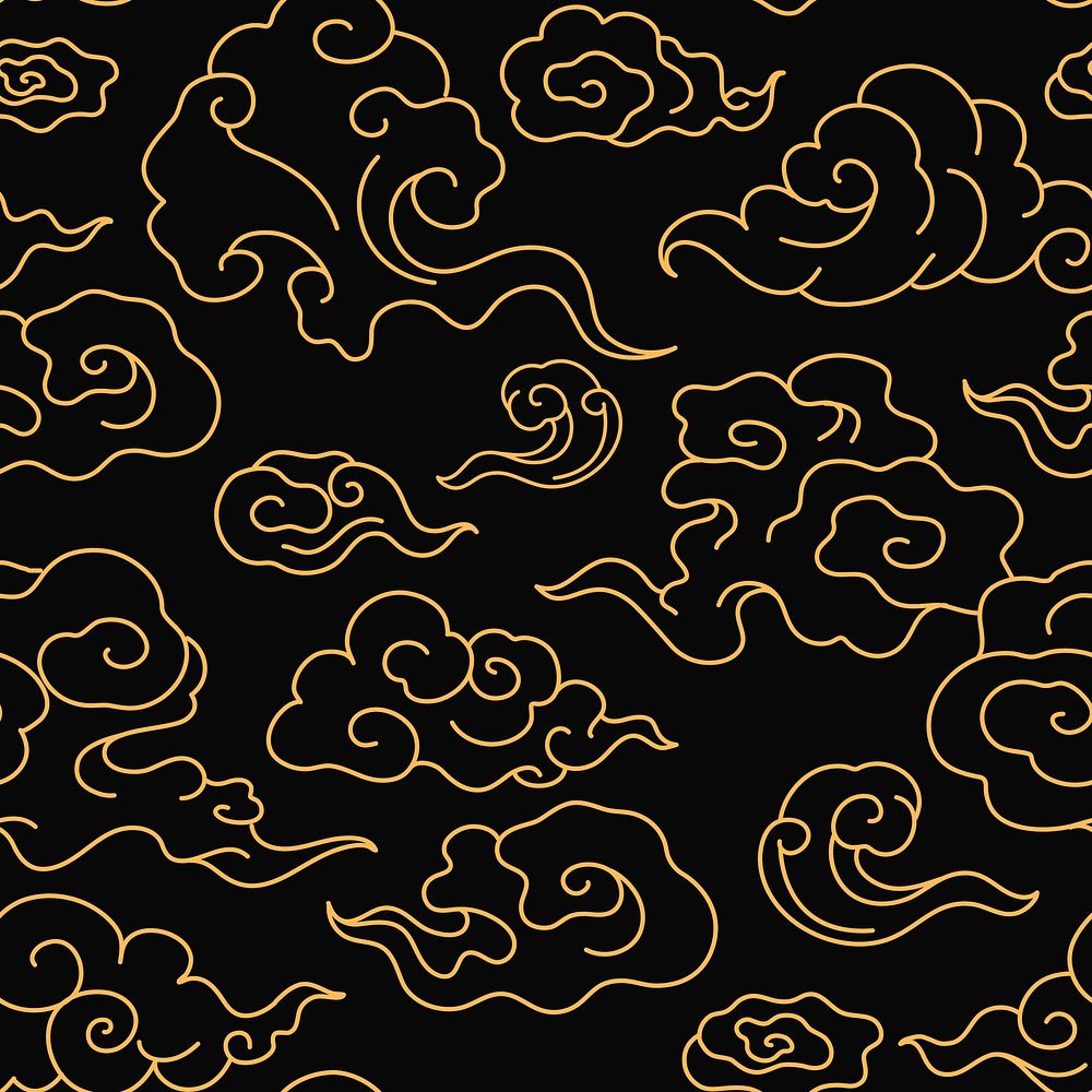 Gold cloud pattern seamless background, Premium Vector rawpixel