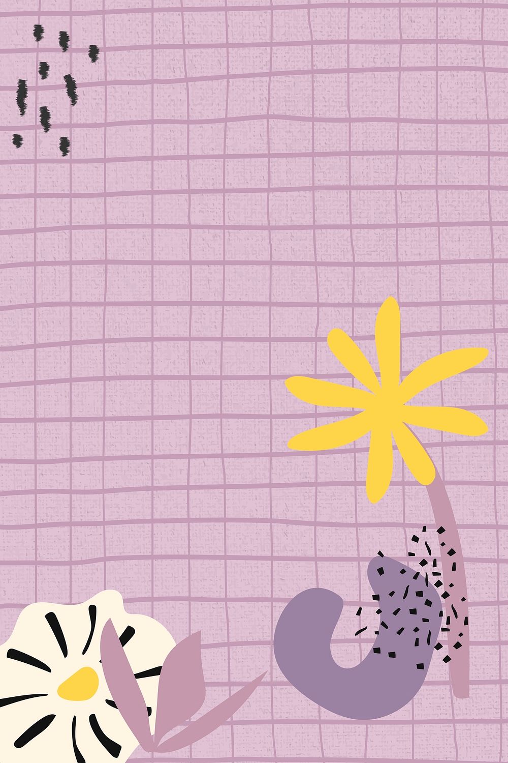 Purple flower background grid pattern | Free PSD - rawpixel