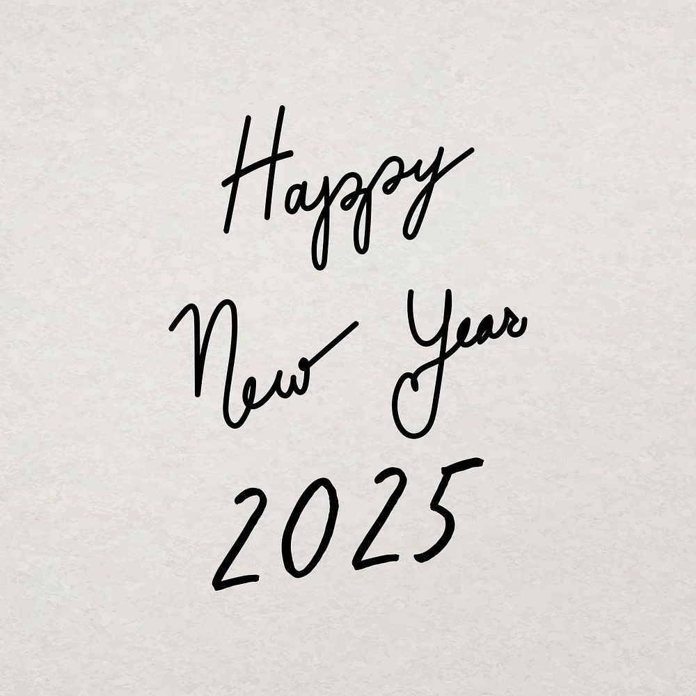Happy New Year 2025 typography, Free Photo rawpixel