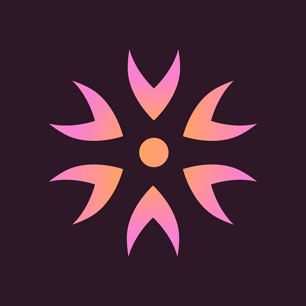 Flower badge modern flower design Free Photo rawpixel