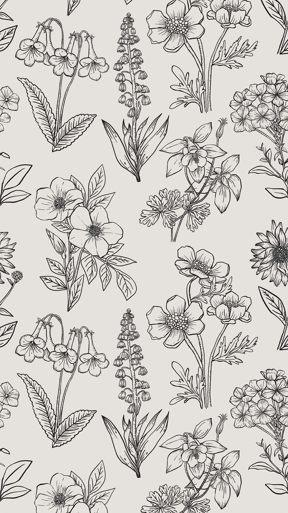 Floral mobile wallpaper, hand drawn | Free Photo Illustration - rawpixel