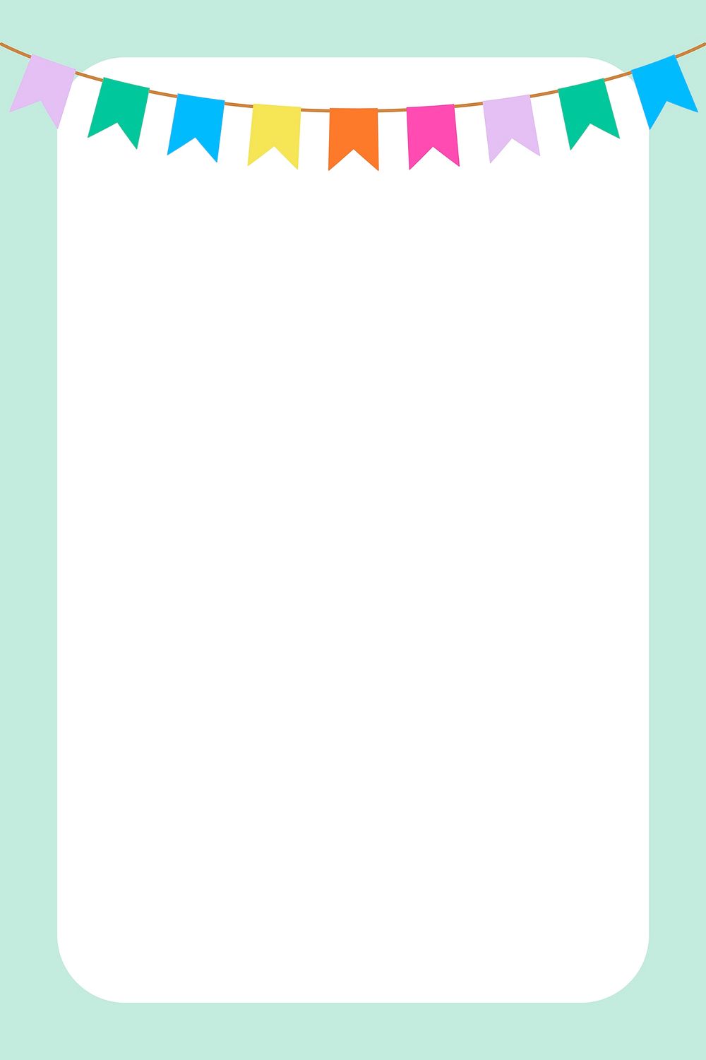 Colorful party flag frame background, | Free Vector - rawpixel