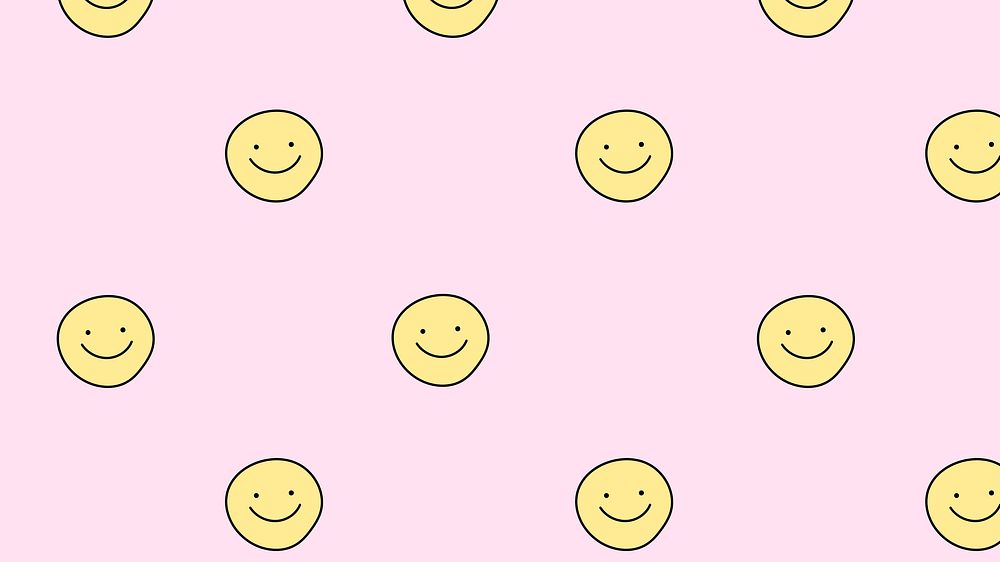 Smiling face pattern desktop wallpaper, | Free Photo - rawpixel