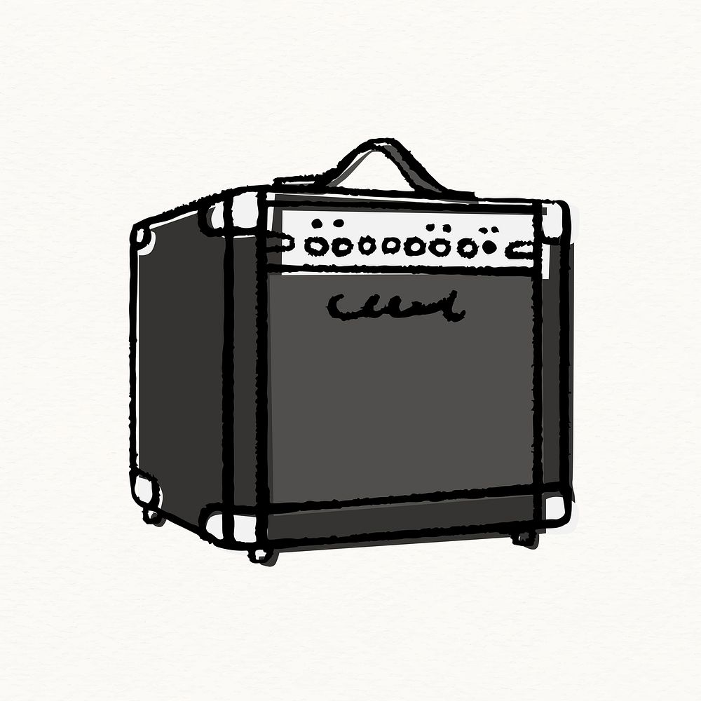 Guitar amplifier clipart, music doodle | Free Photo Illustration - rawpixel