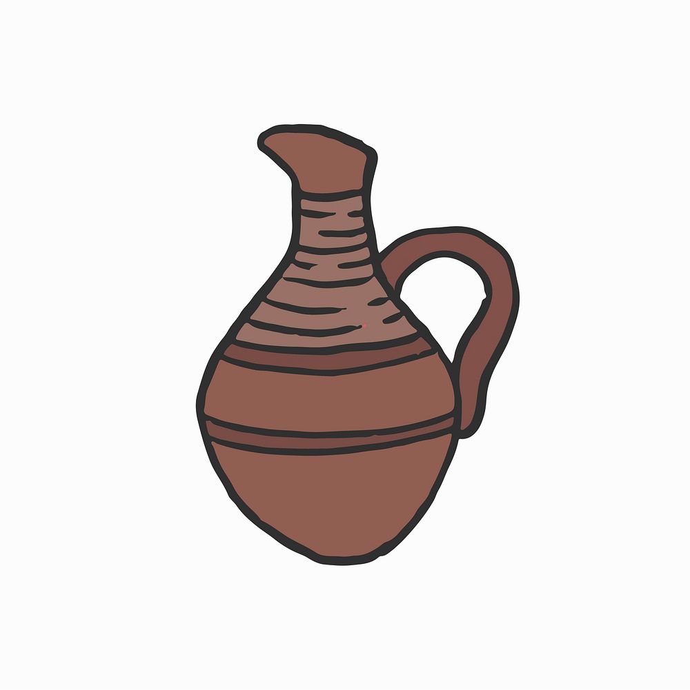 Hand Drawn Ancient Egyptian Urn 