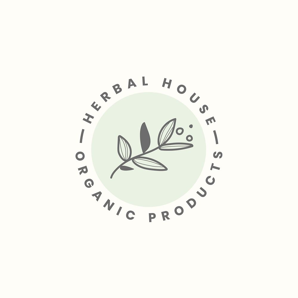 Herbal house logo design vector Free Vector rawpixel