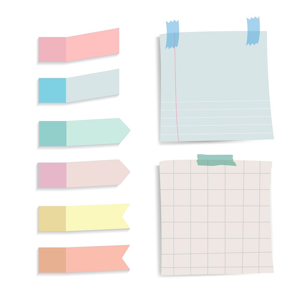 Colorful reminder notes vector set | Premium Vector - rawpixel