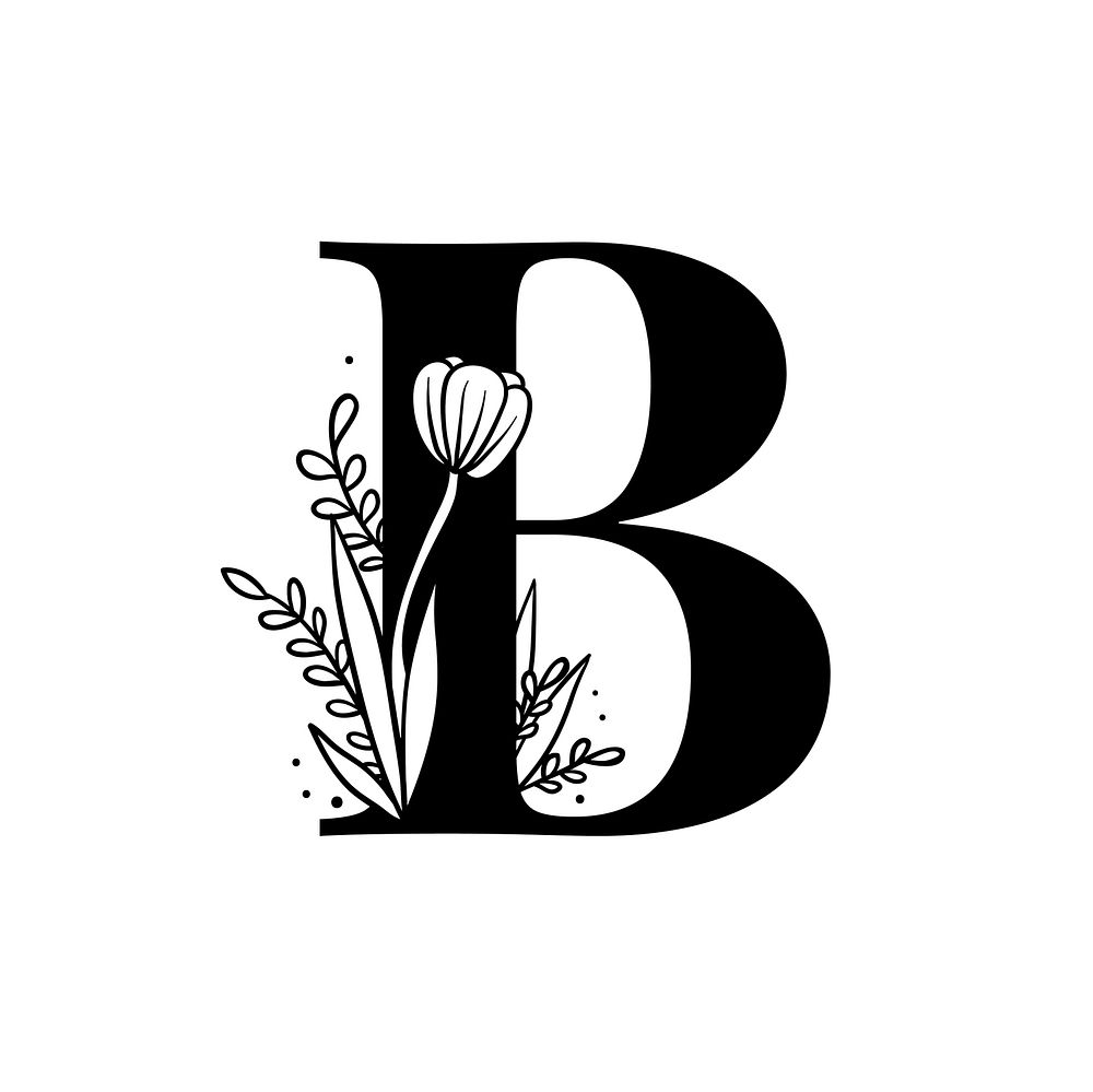 Botanical Capital Letter B Vector | Free Vector - Rawpixel