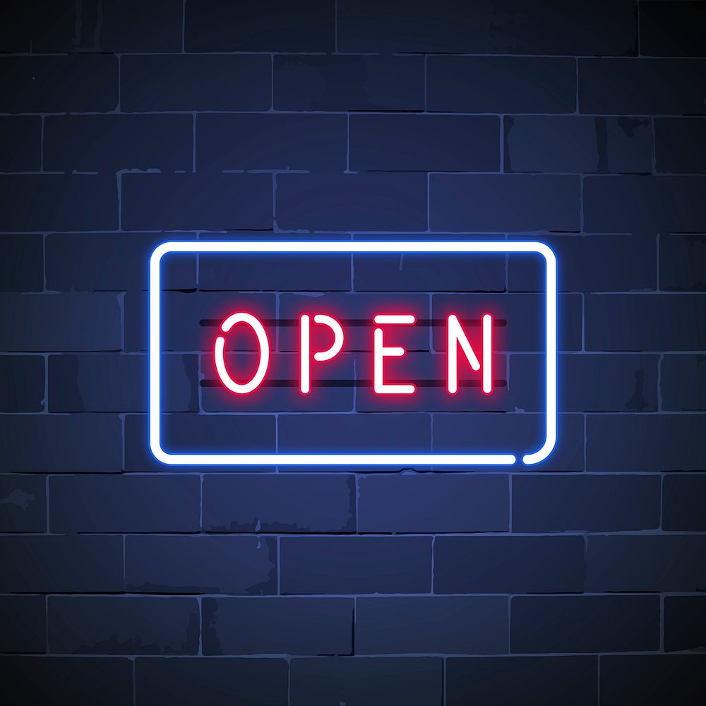 Open shop neon sign vector | Free Vector - rawpixel