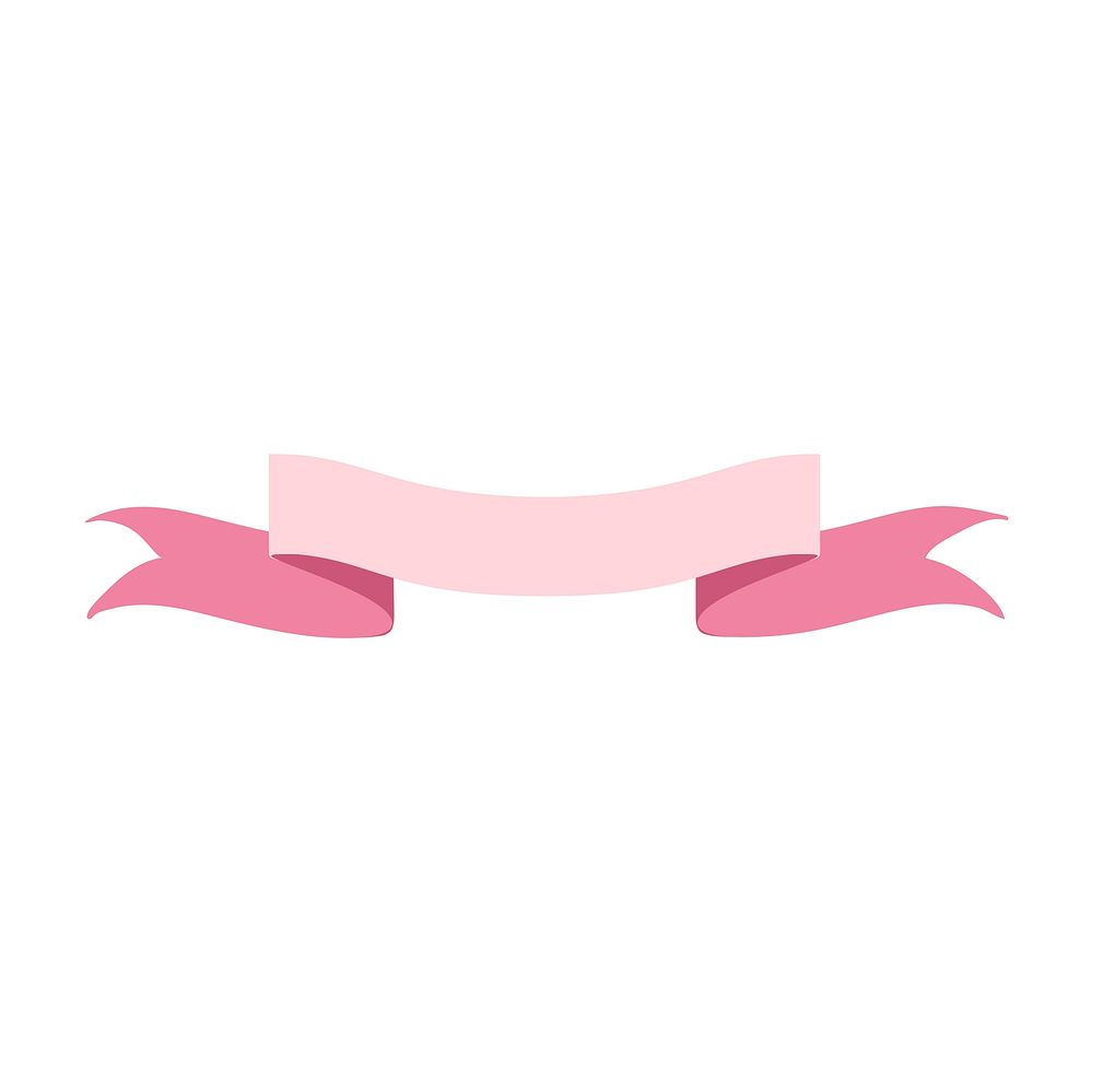 Pink ribbon banner doodle style | Free Vector - rawpixel