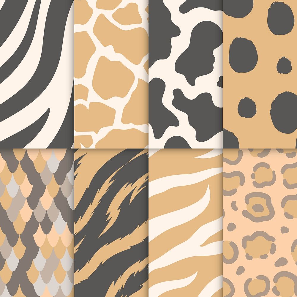 Set of seamless animal print | Free Vector - rawpixel