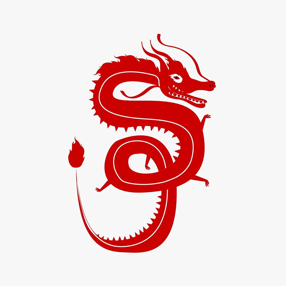 Traditional Chinese dragon red psd | Premium PSD - rawpixel