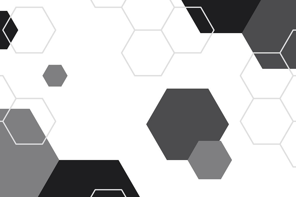 Black and white hexagon geometric | Premium Vector - rawpixel