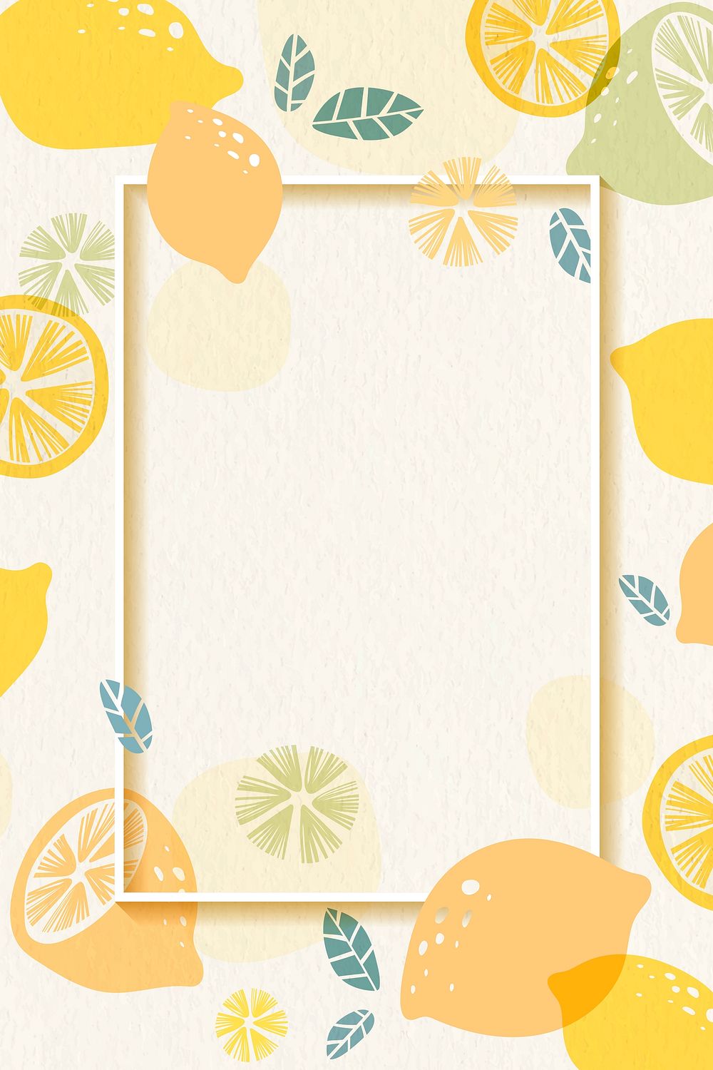 Frame on a lemon patterned | Premium Vector - rawpixel