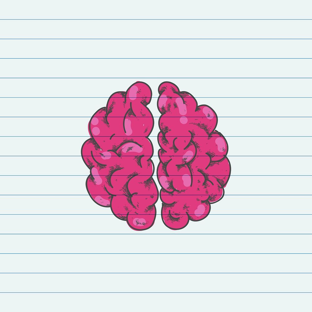 Pink brain doodle design vector | Premium Vector Illustration - rawpixel