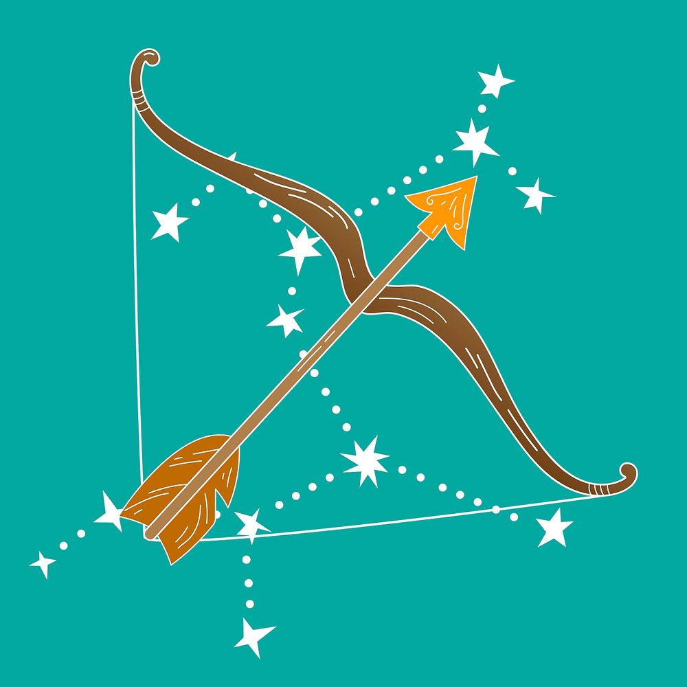 Sagittarius astrological sign design vector Free Vector rawpixel