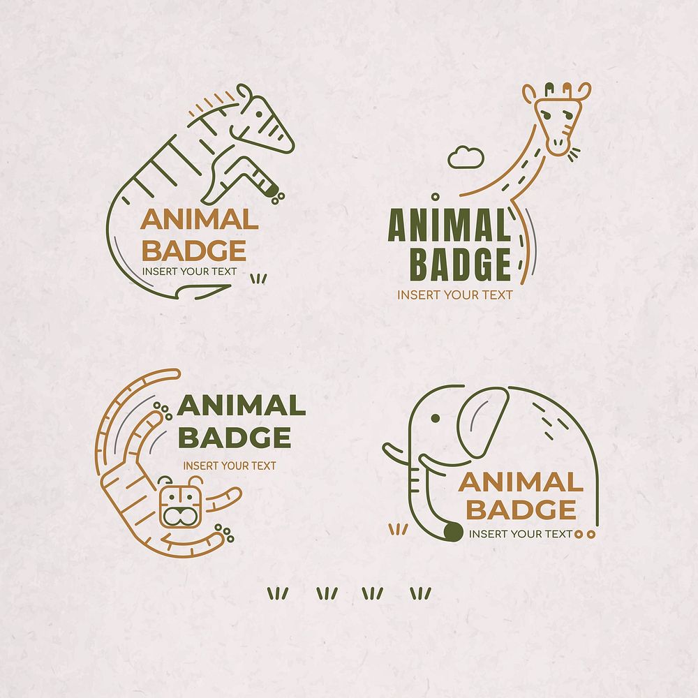 Animal badge design elements vector | Free Vector - rawpixel