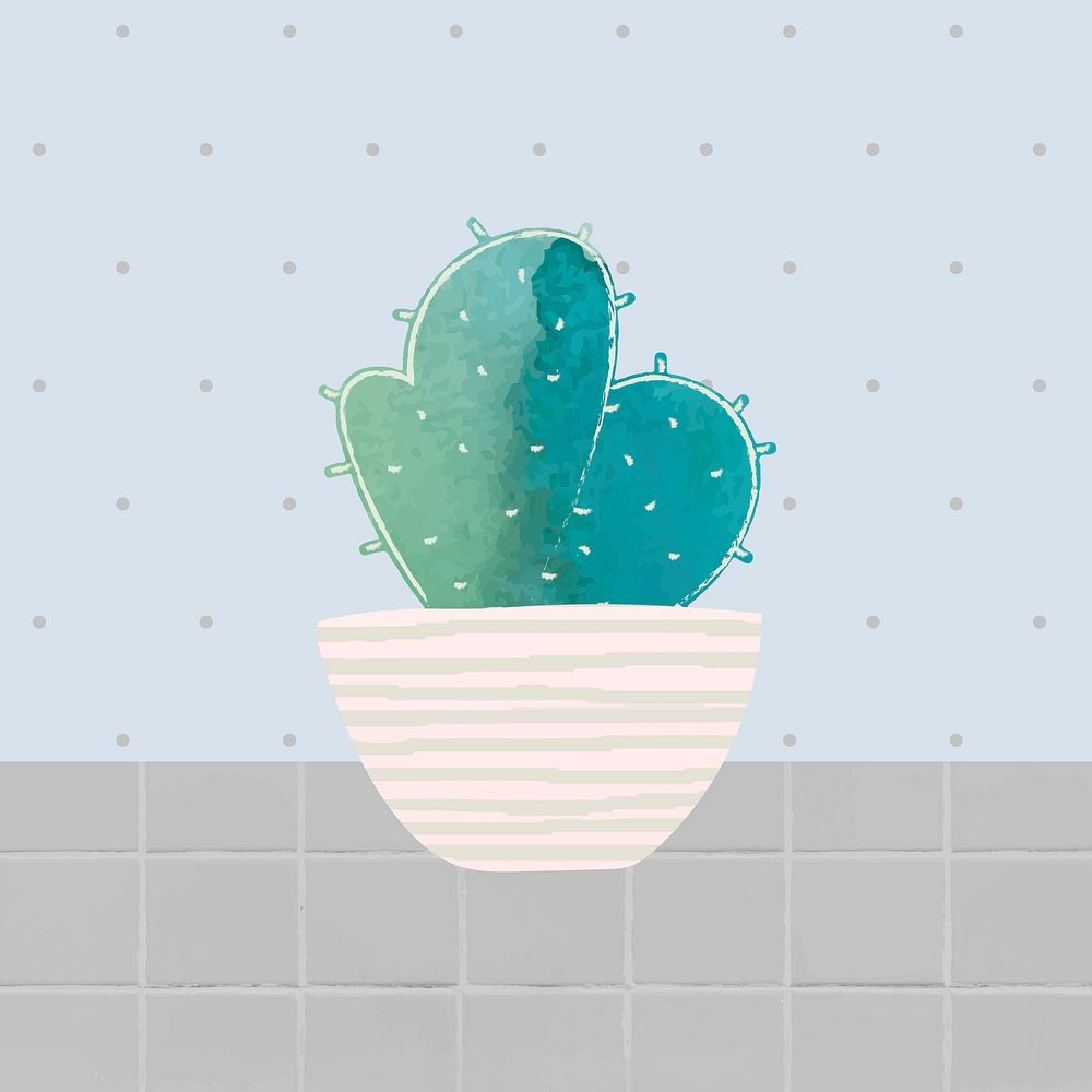 Cactus in a pot vector | Premium Vector - rawpixel