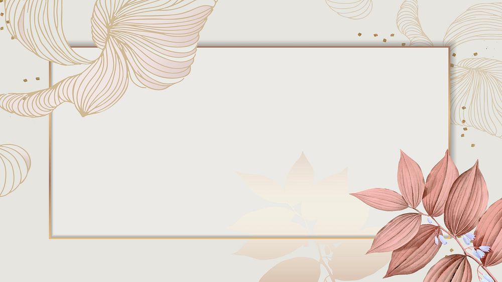 Floral rectangle frame design wallpaper | Premium Vector - rawpixel