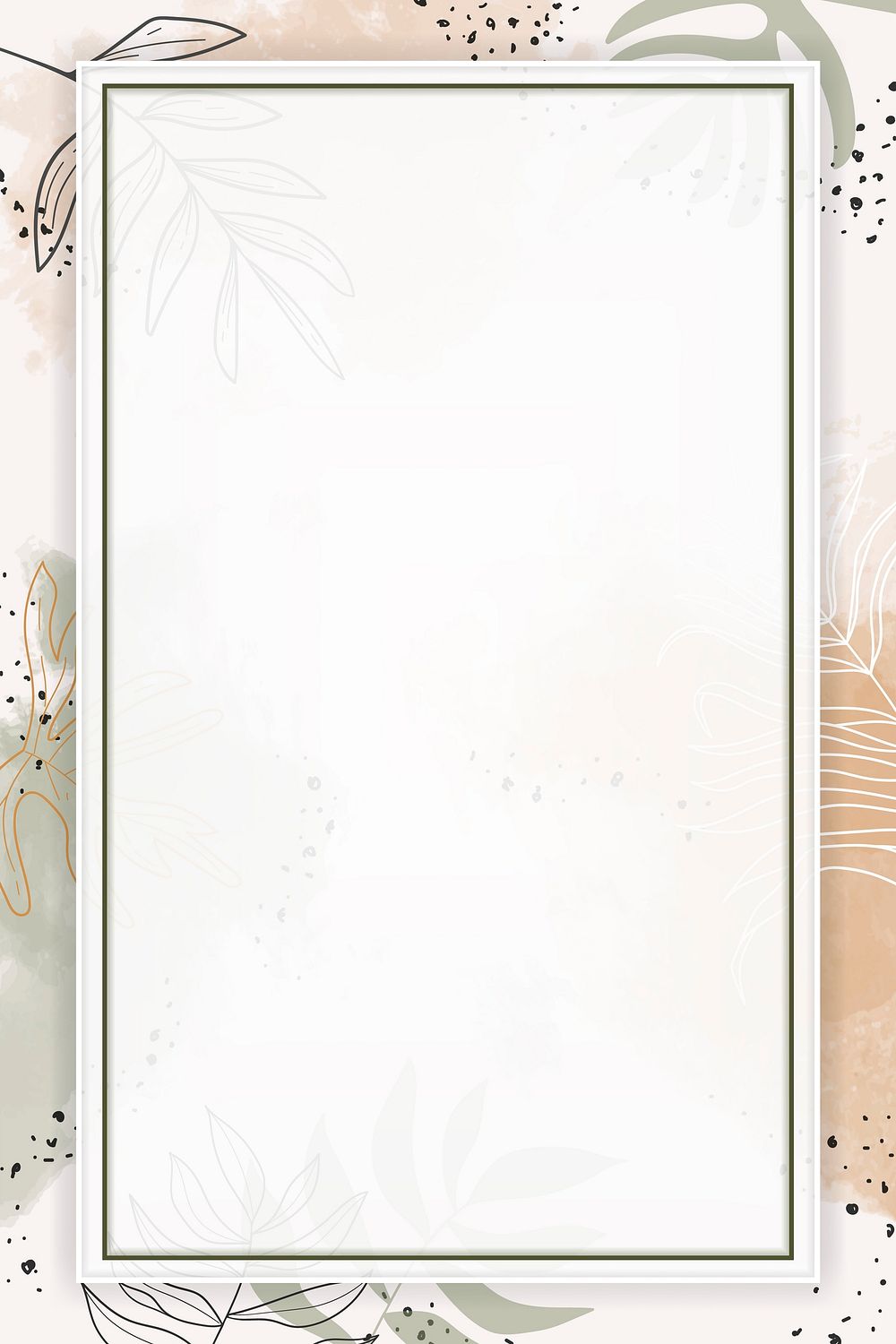 Beige rectangle watercolor frame vector | Premium Vector - rawpixel